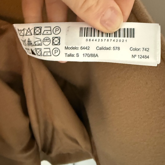 Massimo Dutti Camel Tan Wool Coat Size S - Picture 7 of 7